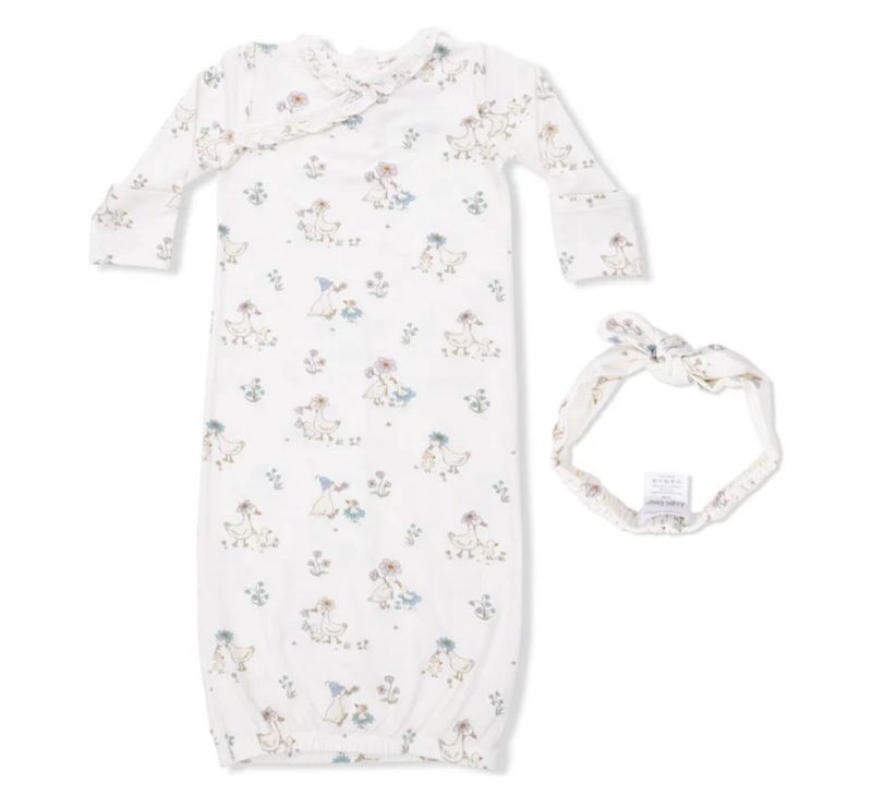 Flower Ducklings Kimono Gown &amp; Headband Set