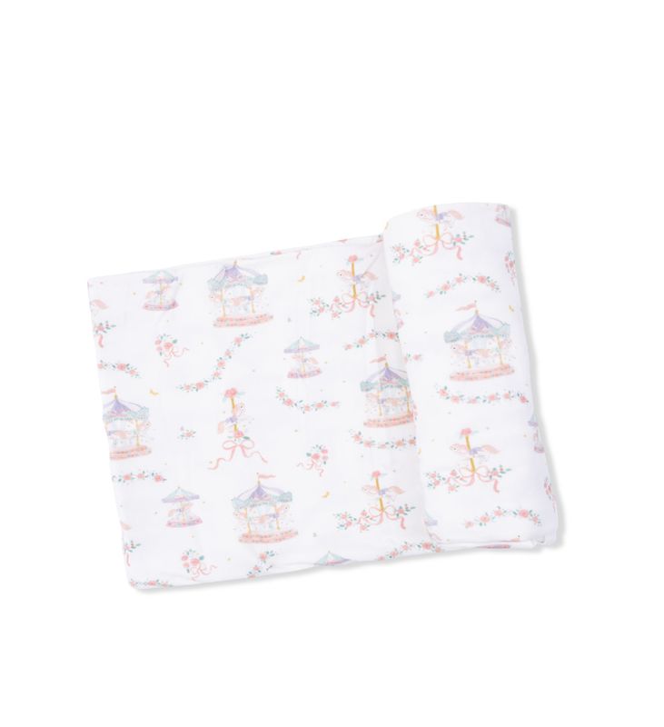 Carousel with Bows - Swaddle Blanket