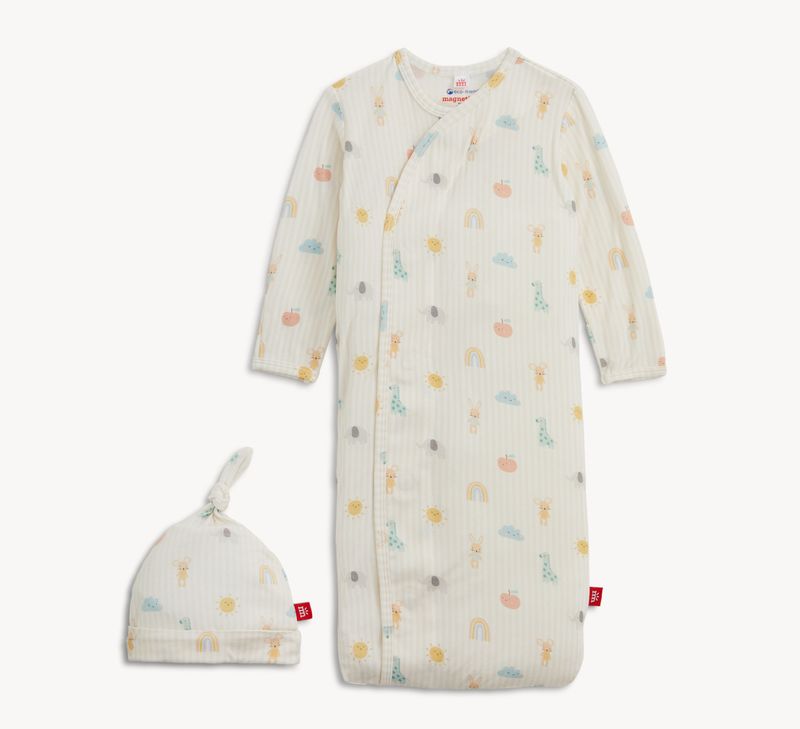 Lullaby Sky Pink Magnetic Gown + Hat Set