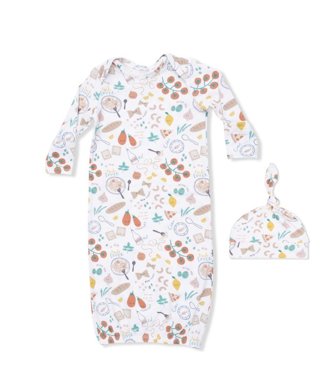 Pasta Lovers - Lap Shoulder Gown &amp; Knotted Hat