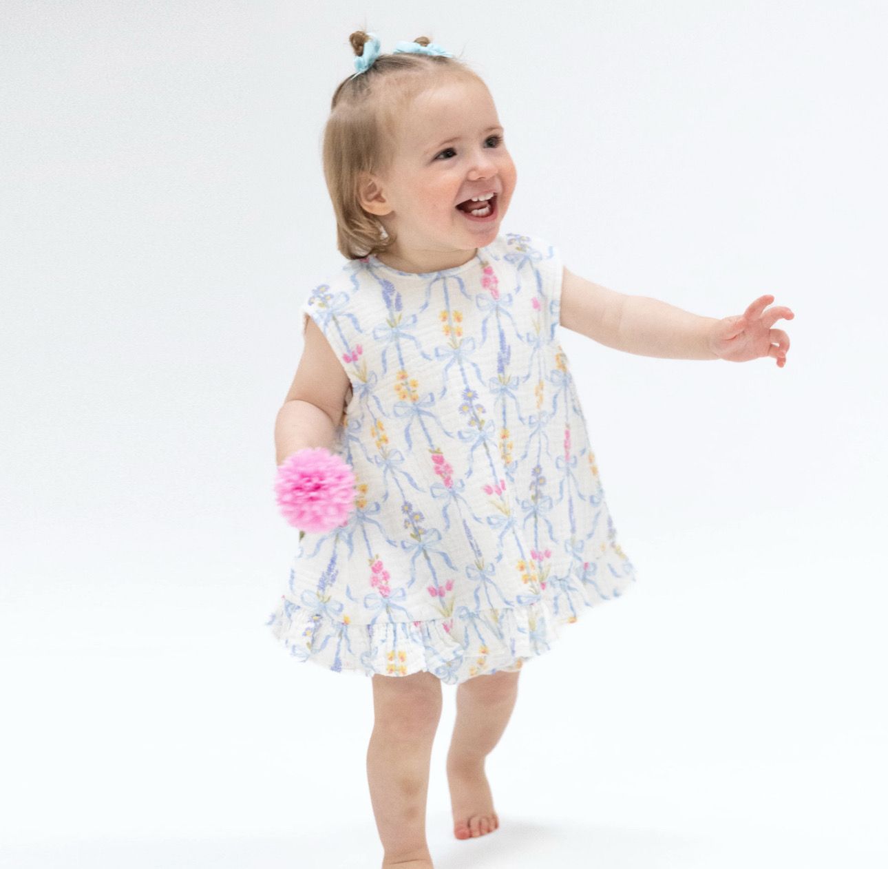 Ribbon Bouquets Ruffle Back Top and Bloomer Set
