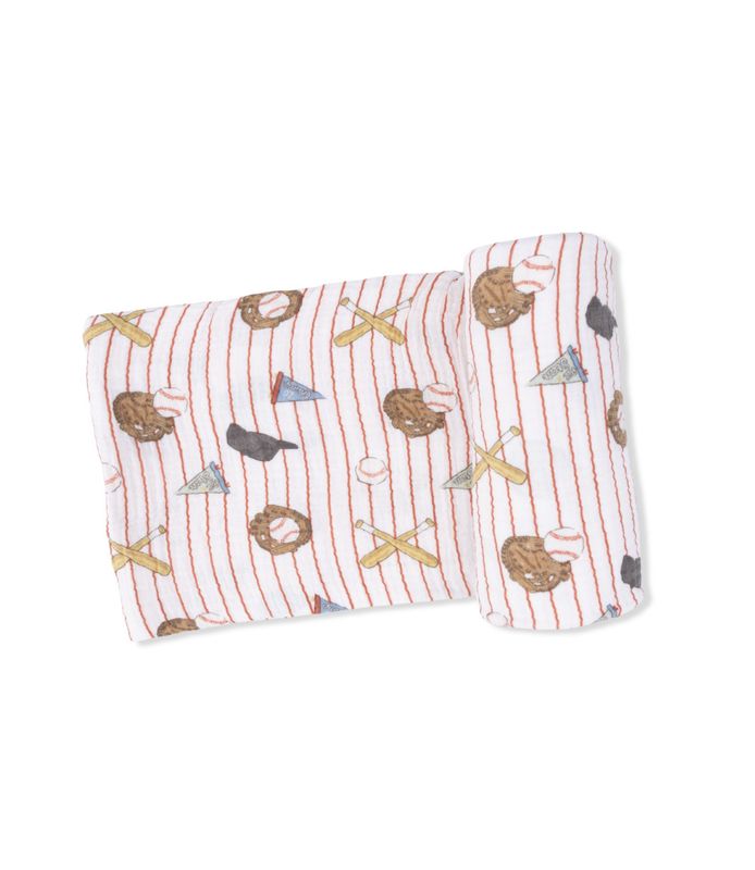 Vintage Baseball Stripe Swaddle Blanket