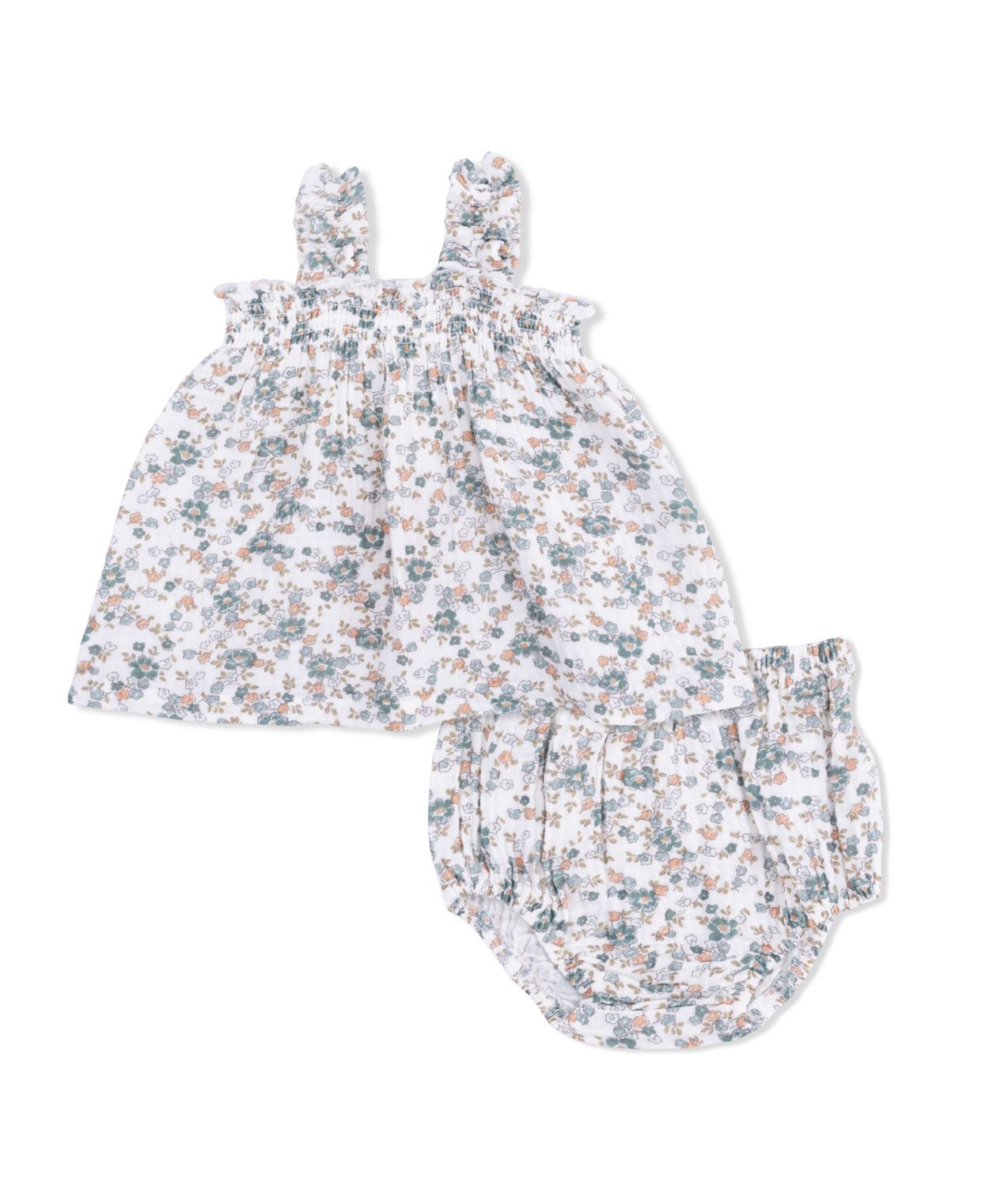 Camille Floral Ruffly Strap Top and Bloomer