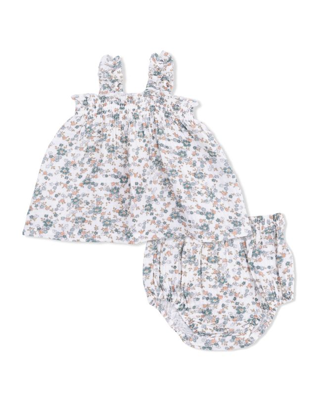 Camille Floral Ruffly Strap Top and Bloomer