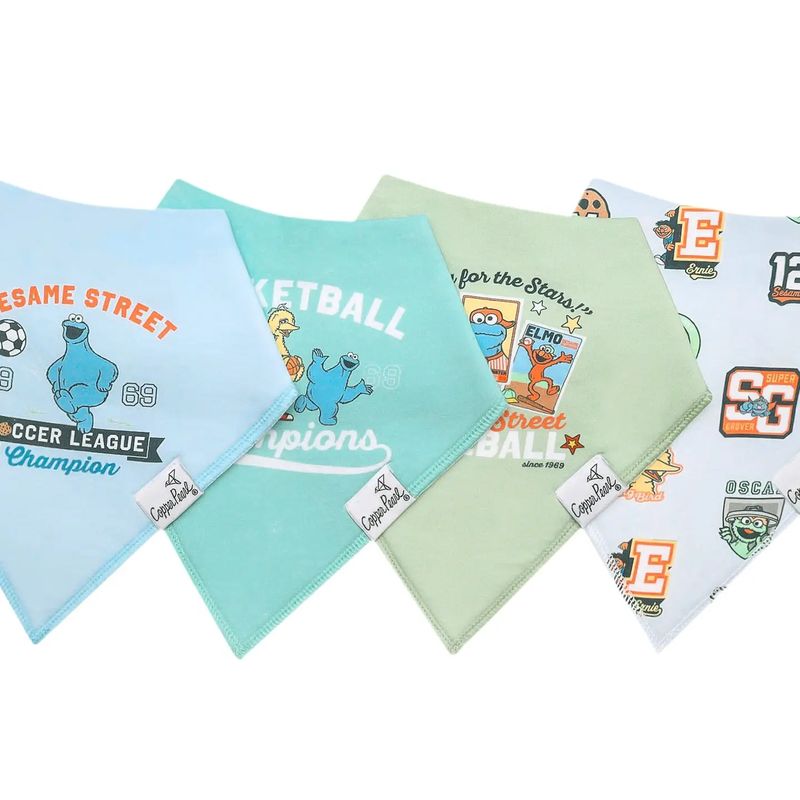 Copper Pearl " Sesame Street Varsity Friends" Bandana Bib Set