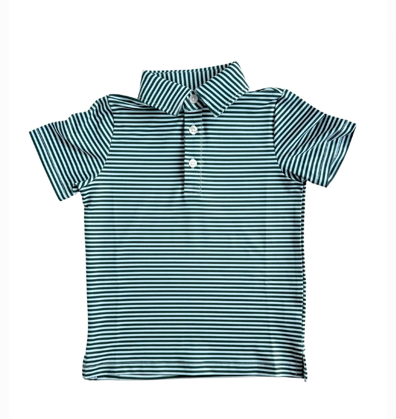 Performance Polo - Green &amp; Light Blue