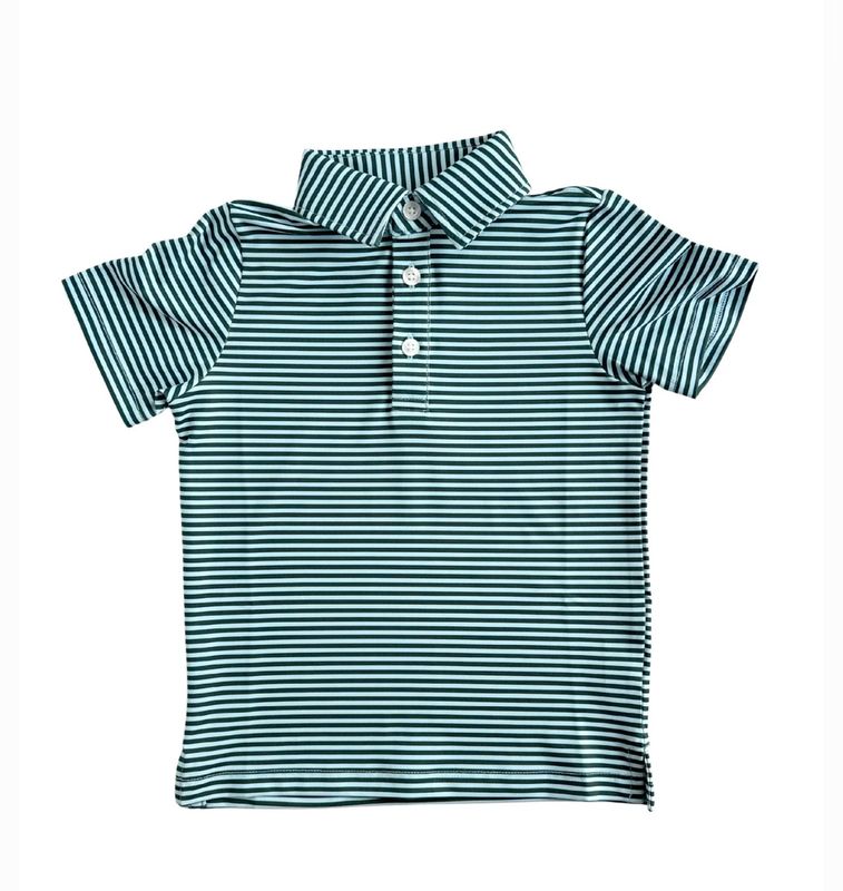 Performance Polo - Green &amp; Light Blue