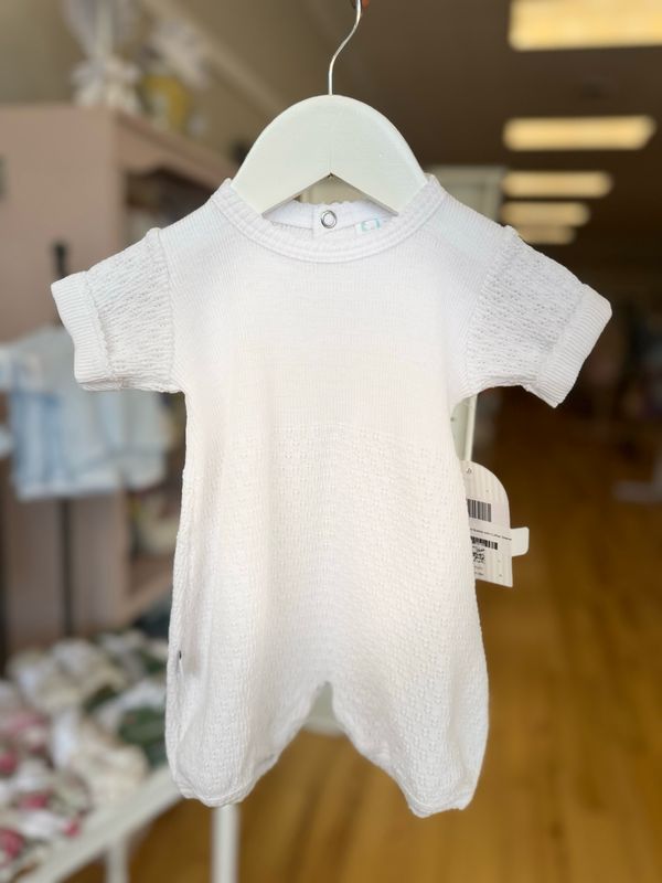 Paty White Knit Bubble with Cuffed Sleeve