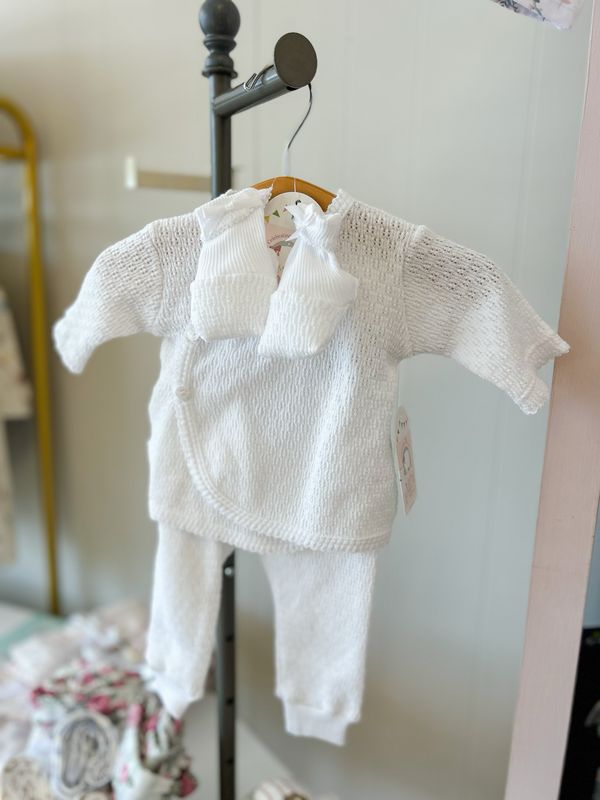 Paty White Kimono Take Me Home Set with Baby Booties