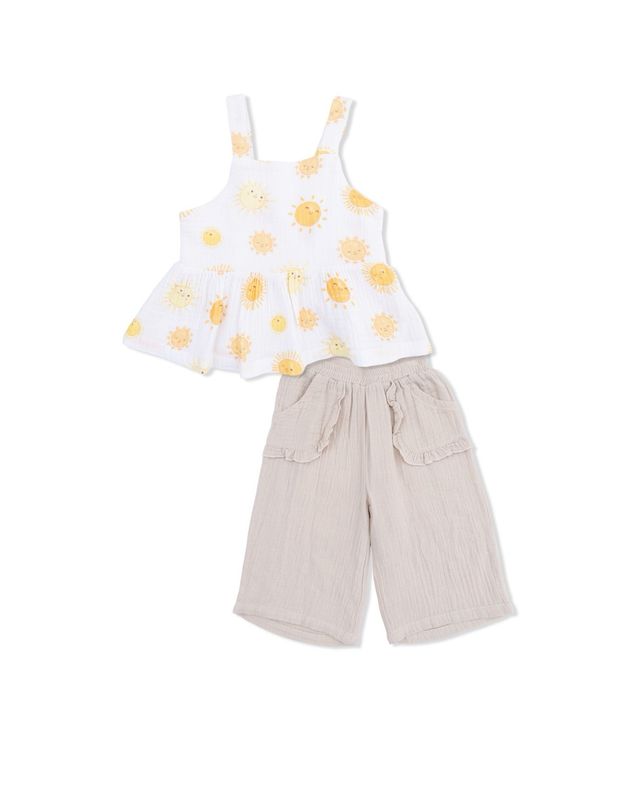 Happy Suns Peplum Tank With Wide Leg Shorts