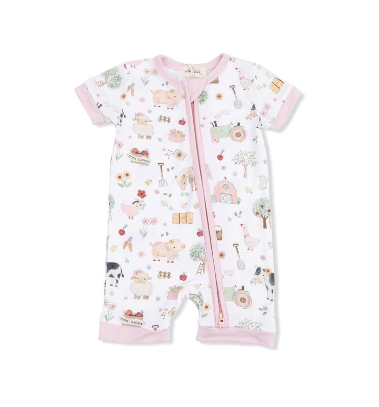 Cute Farm Animals Pink Shortie
