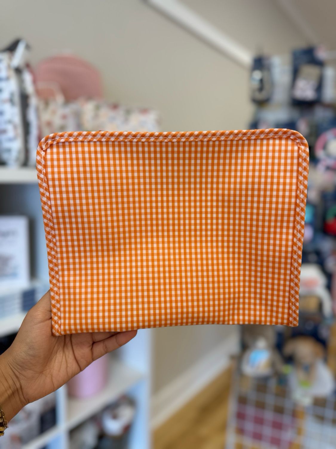 TRVL Large Roadie- Gingham Orange