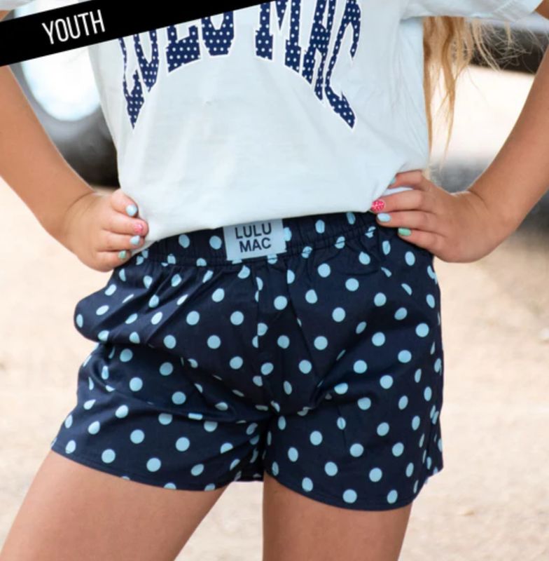 Lulu Mac Navy/Light Blue Polka Dot Shorts
