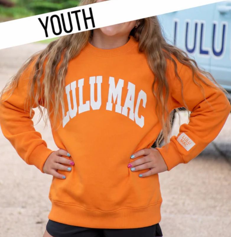 Lulu Mac Tennessee Orange and White Puff Crew