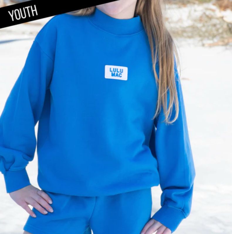Lulu Mac Bright Blue Terrycloth Crew