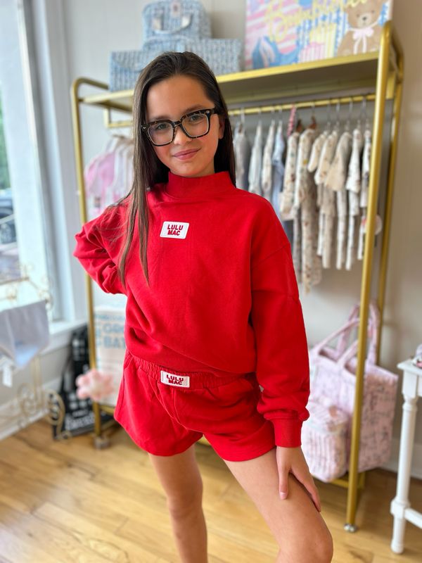 Lulu Mac Red Terrycloth Crewneck