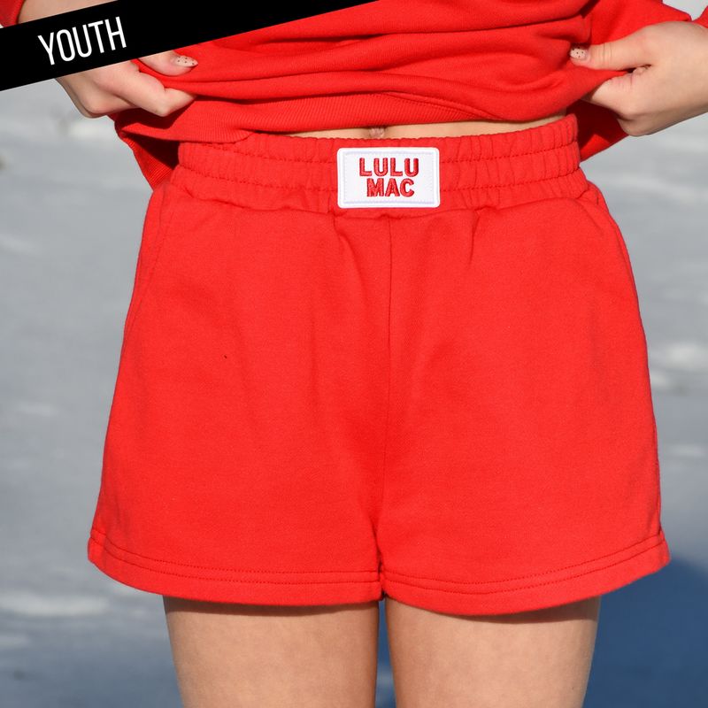 Lulu Mac Red Terrycloth Shorts