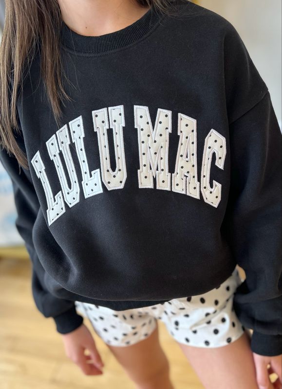 Lulu Mac Black/White Polka Dot Crew