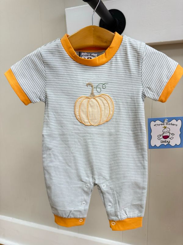 Pumpkin Appliqué Boys Romper
