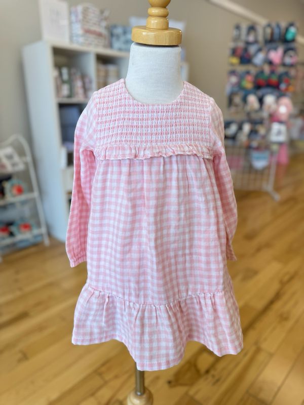 Pink Gingham Smocked Bloomer Set - Organic Muslin