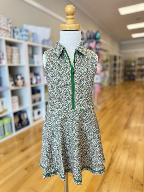 Olive Ditsy Floral Tennis Dress