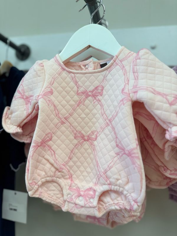 Dainty Bows Quilted L/S Bubble