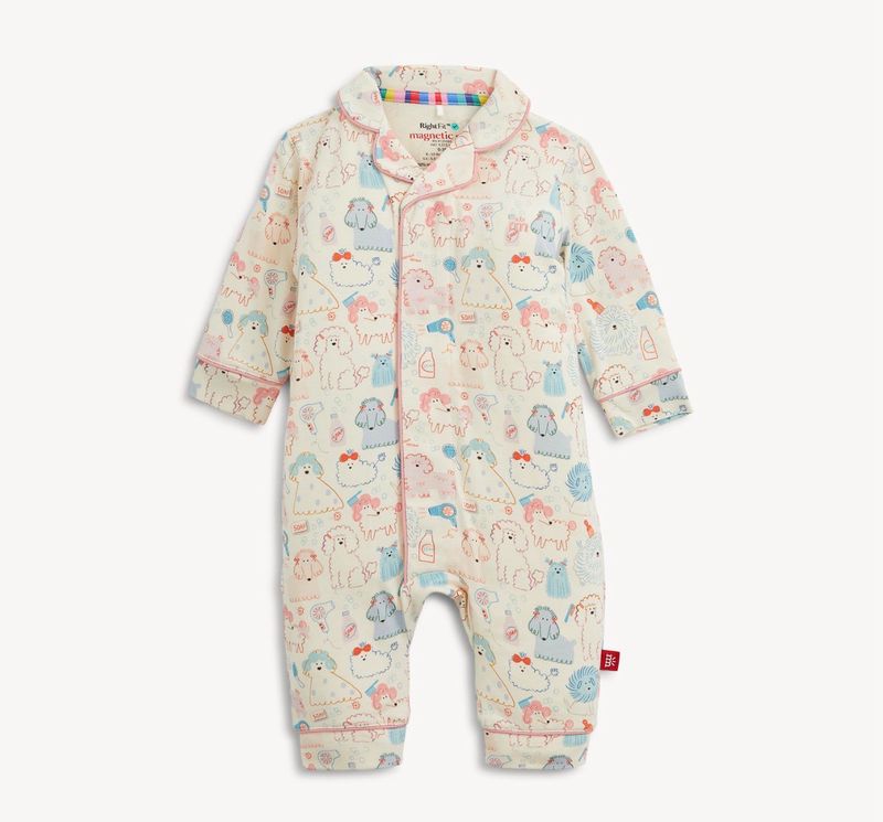 Magnetic Me "Poodle Pawlor" Romper W Piping