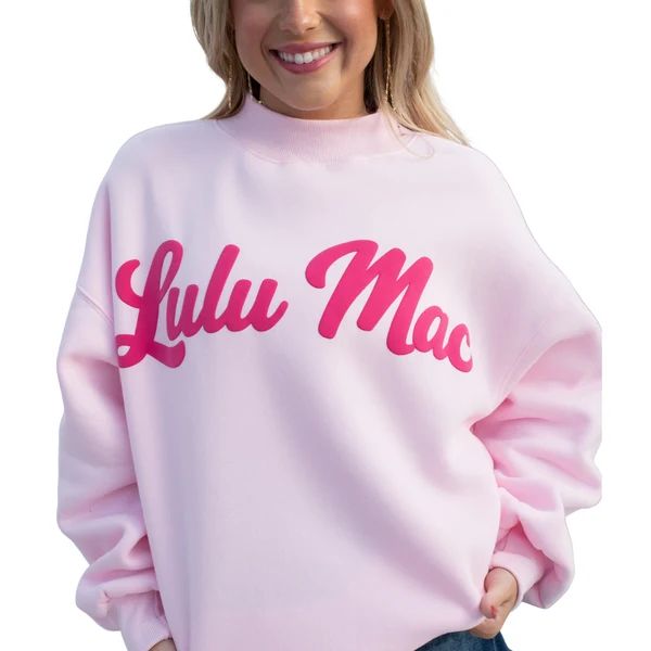 Lulu Mac Lt. Pink &amp; Hot Pink Script Sweatshirt