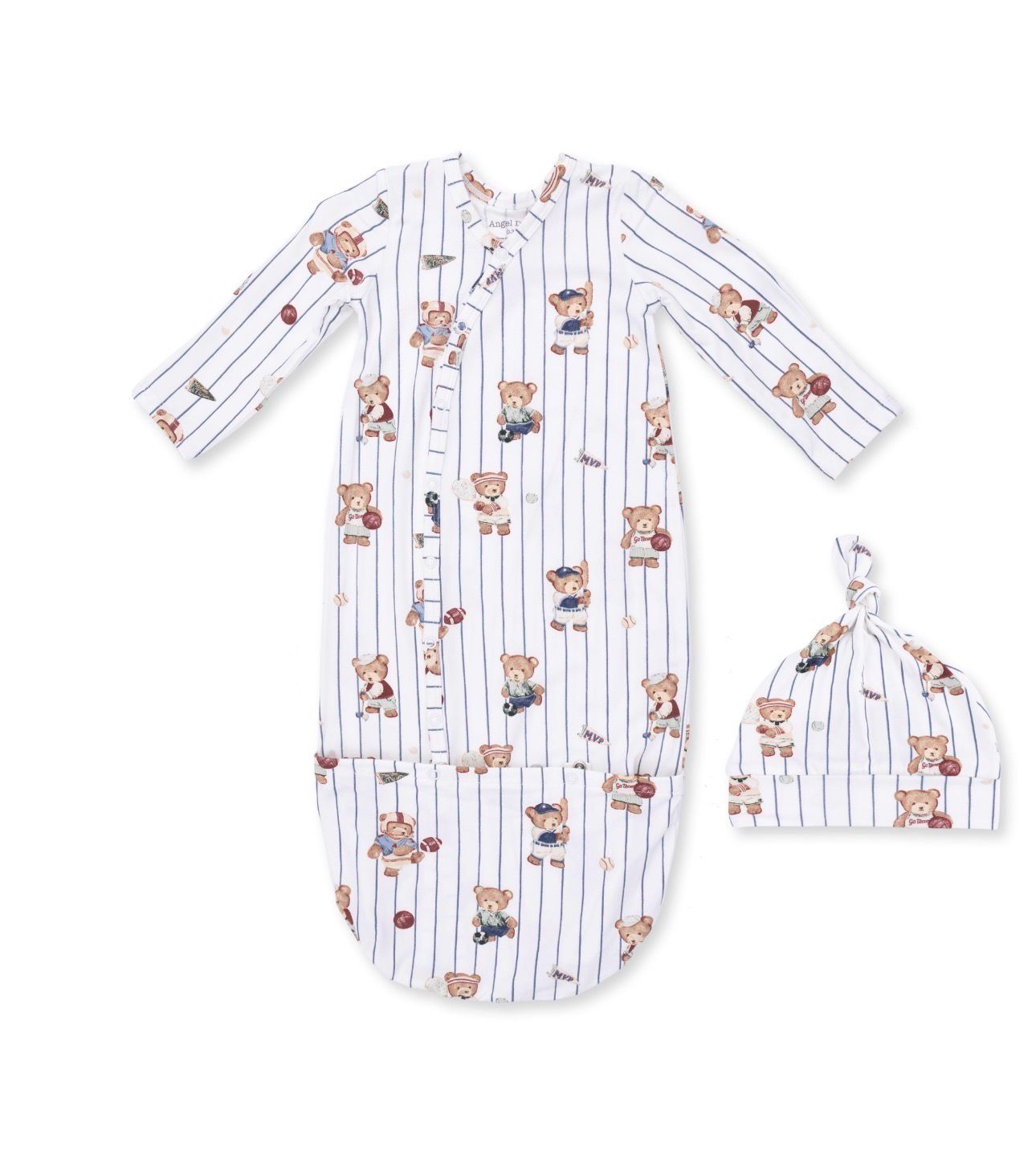 Mixed Sports Bears Bundle Gown and Knotted Hat