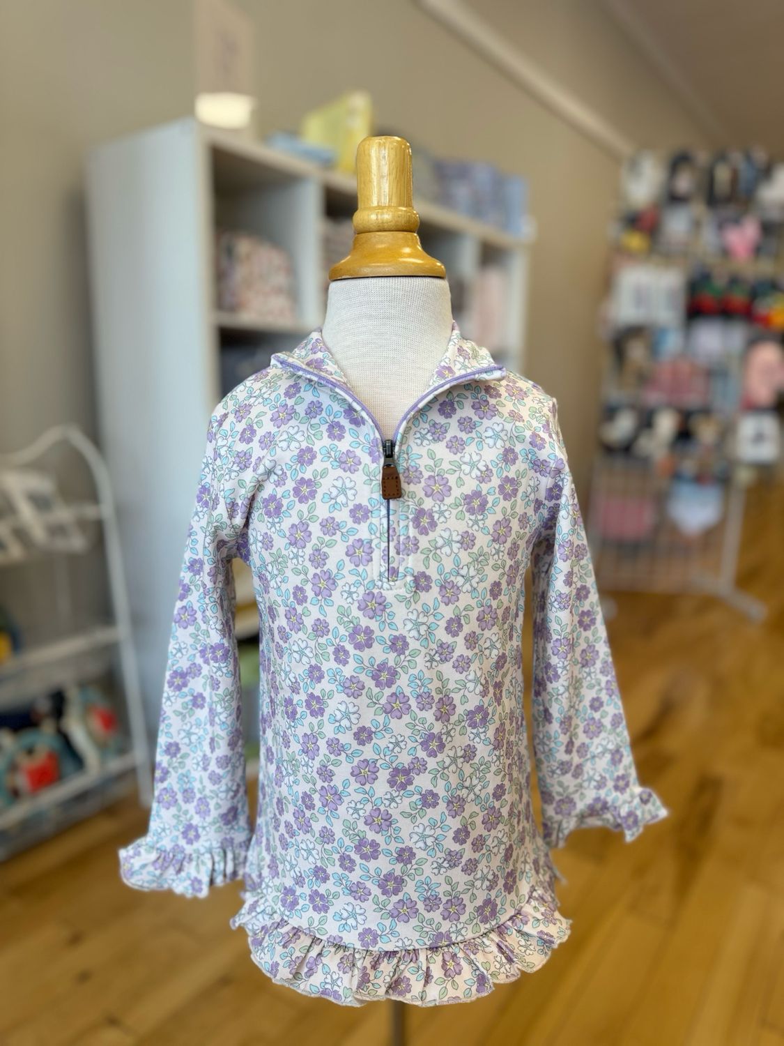 Ellie Floral Quarter Zip Pullover