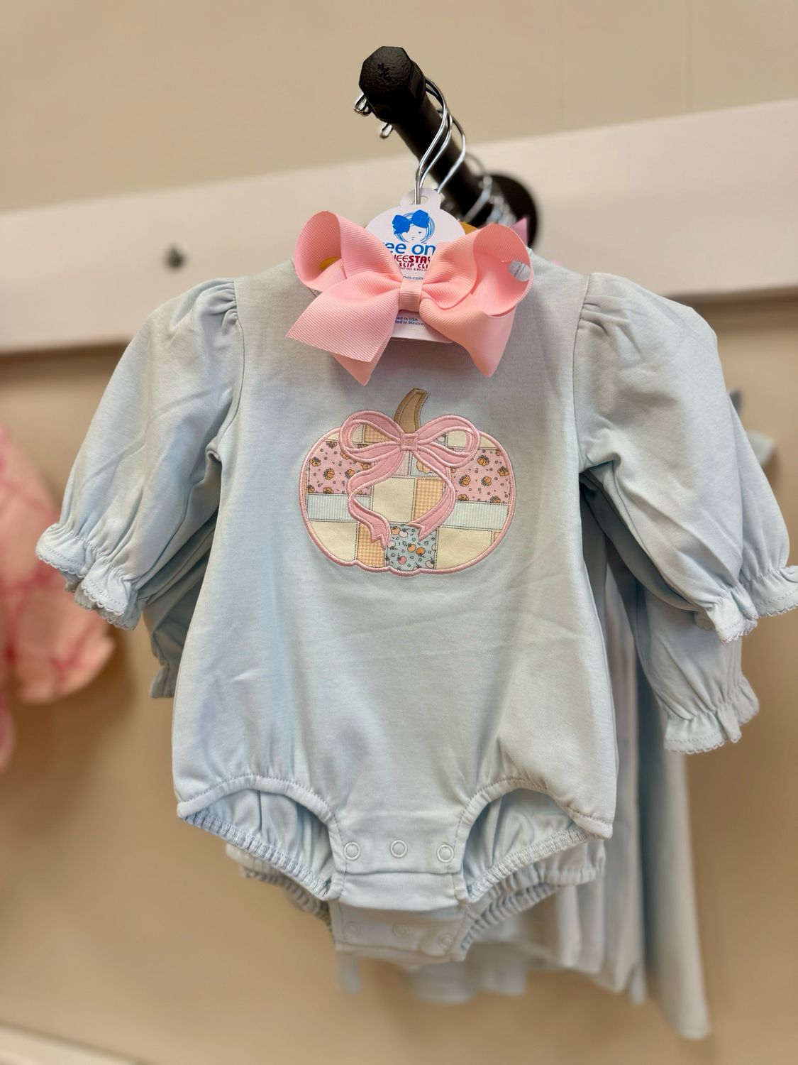 Patchwork Pumpkin Long Sleeve Bubble