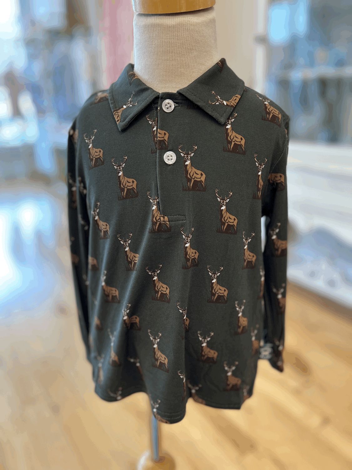 Pier L/S Polo in Whitetail 