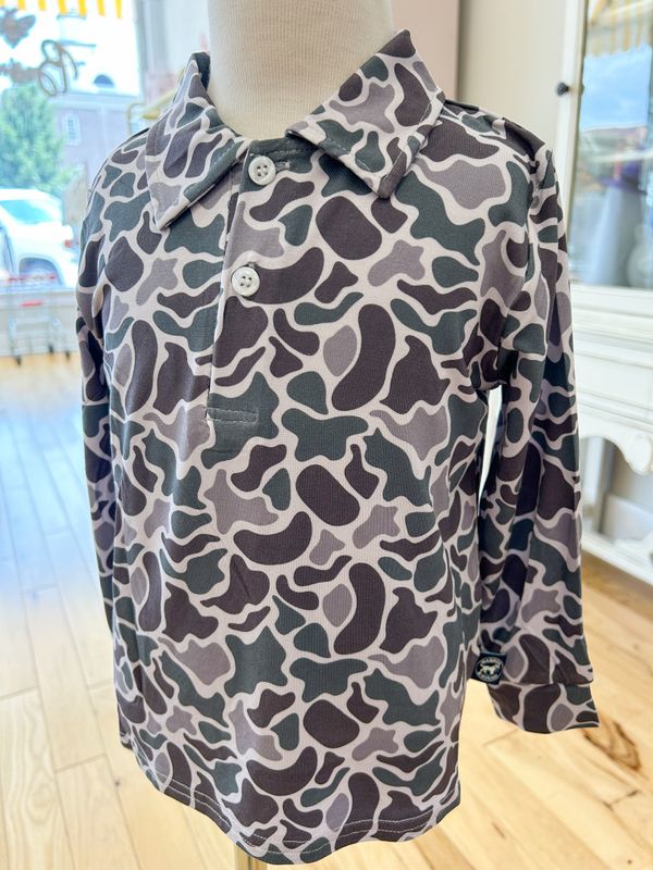 Pier L/S Polo in Camo 