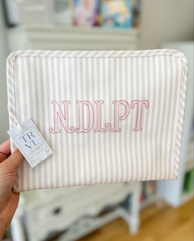 "NDLPT" Embroidered Large TRVL Roadie - Pimlico Sand Stripe