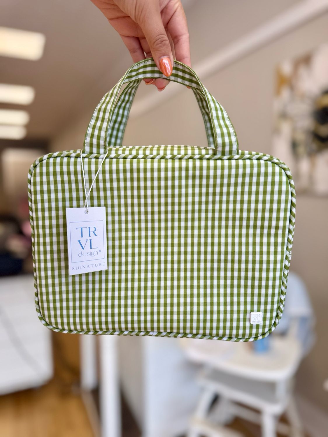 TRVL Carry All Bag- Moss Gingham
