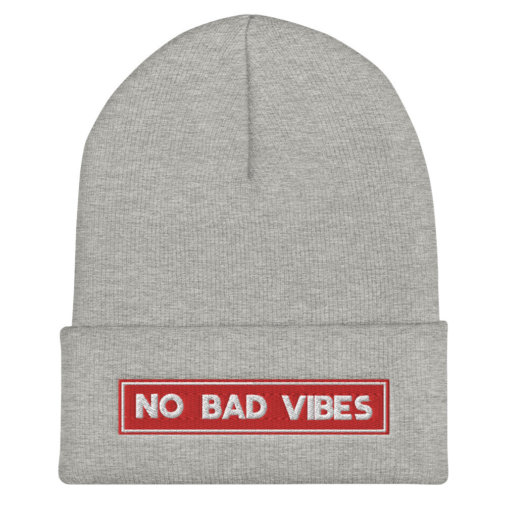 No Bad Vibes Cuffed Beanie
