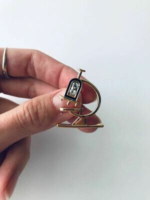 Sagė mikroskopas juodas su aukso spalva