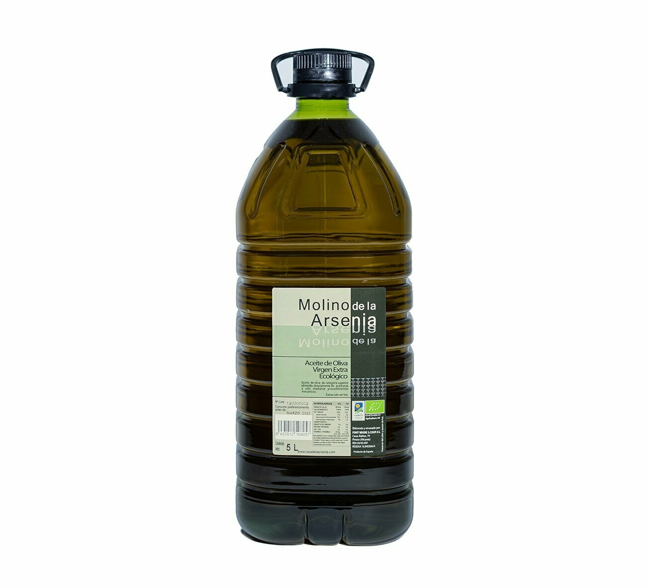 Aceite de Oliva Virgen Extra Ecológico 5l Molinio de la Arsenia