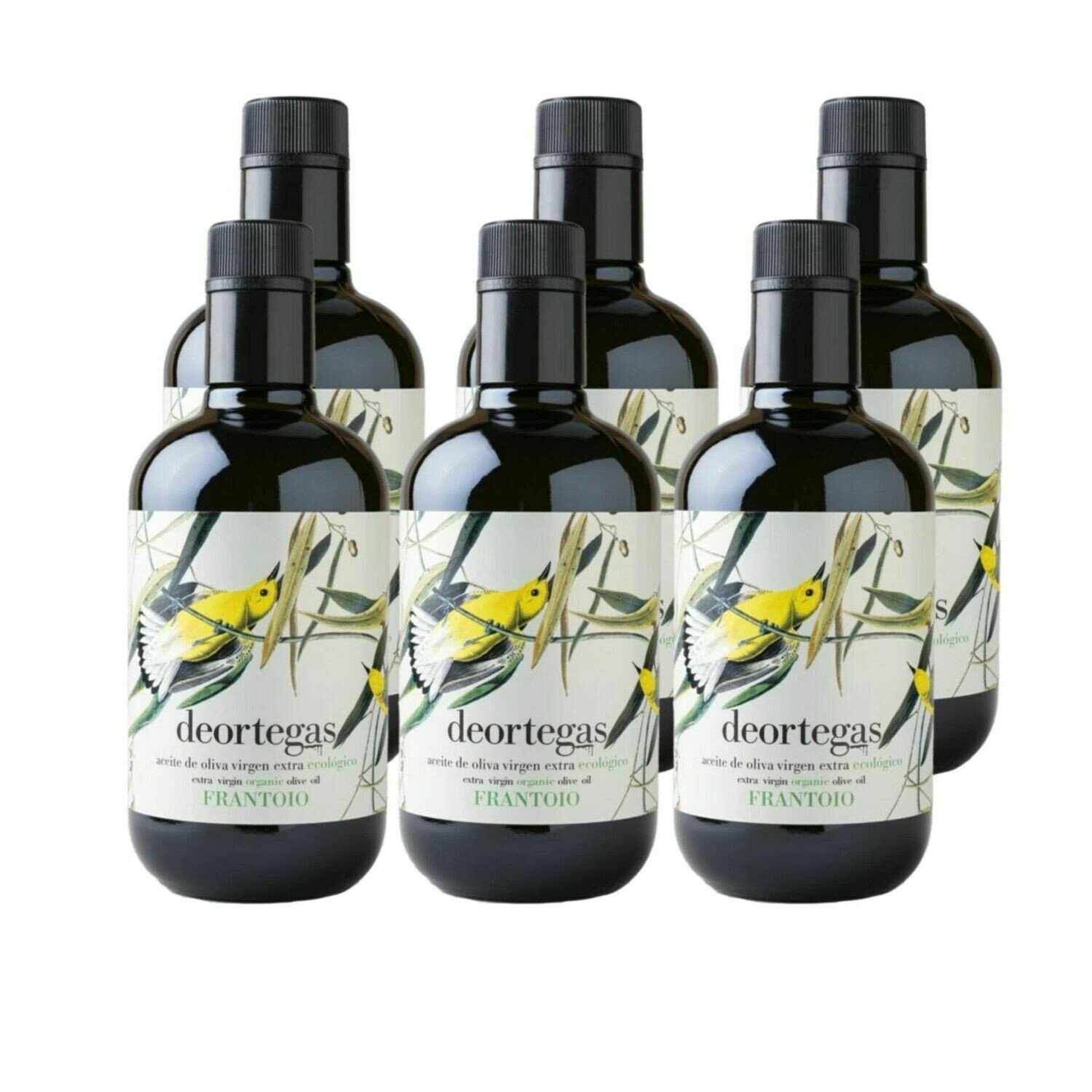 6 botellas Aceite de oliva virgen extra Frantoio ecológico 500 ml Deortegas