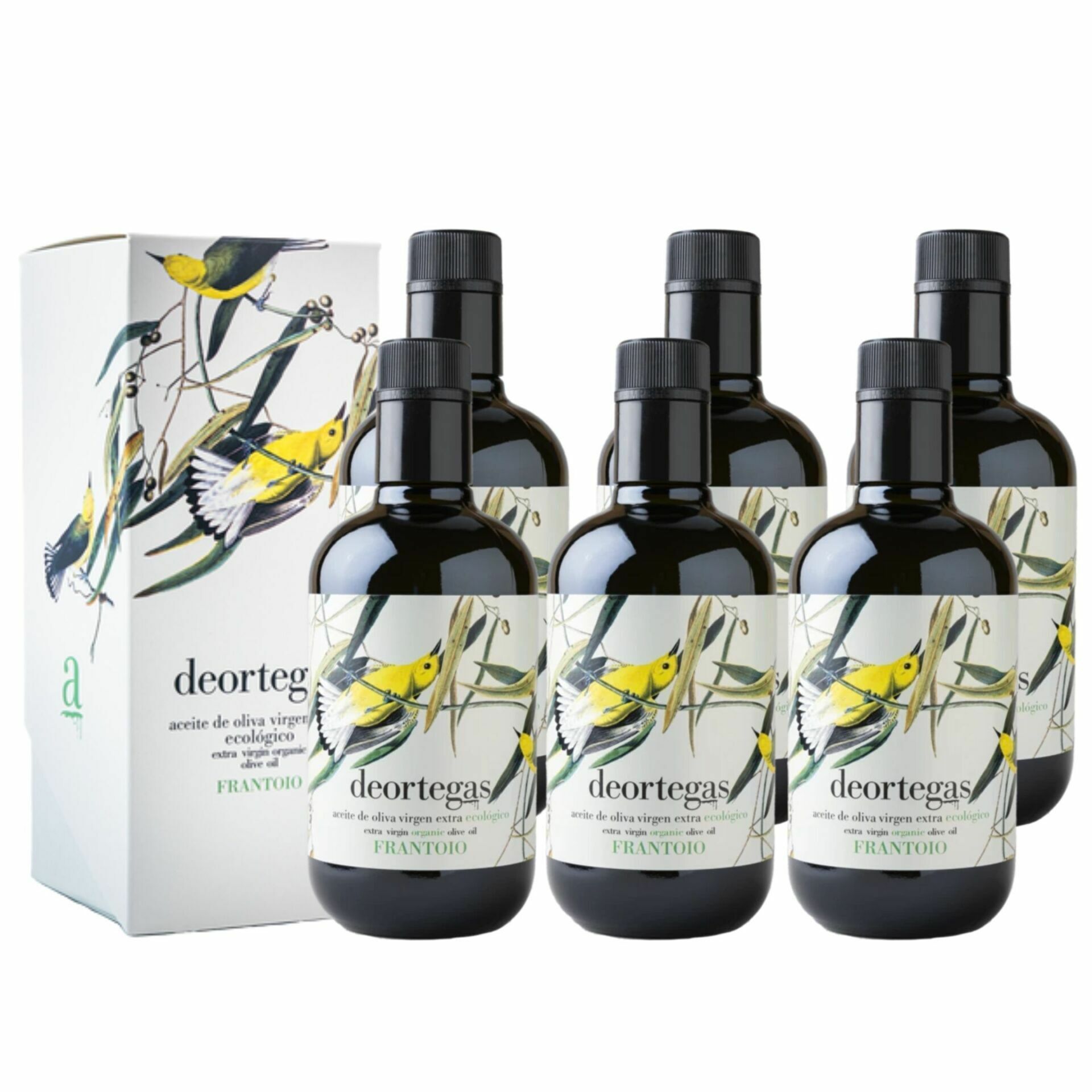 6 botellas Aceite de oliva virgen extra Frantoio ecológico 500 ml Deortegas