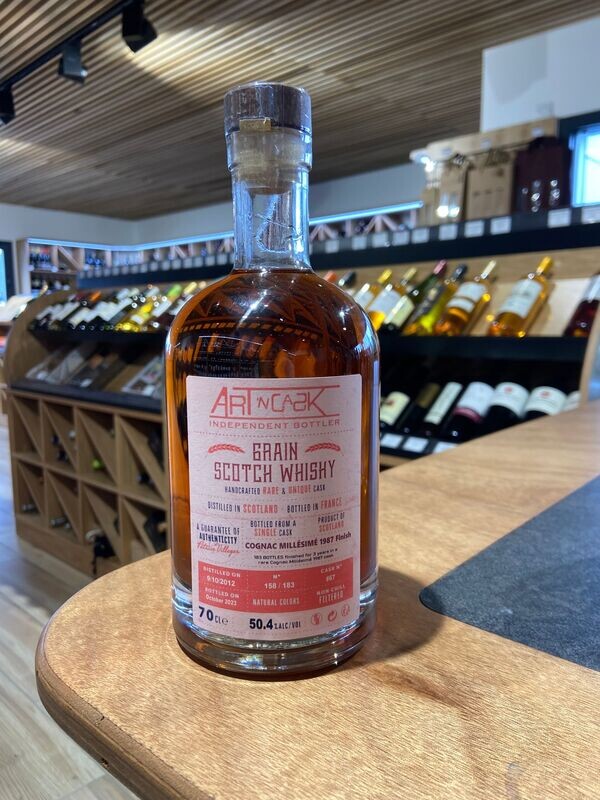 Scotch Whisky Single Grain Cognac Millésimé 1987 Finish 50.4° Art'nCask 70 cl
