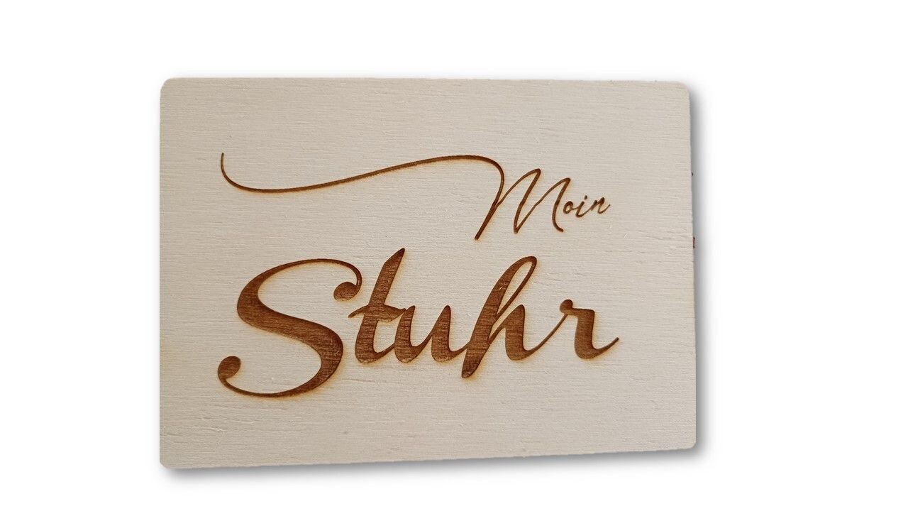Holz Postkarte "Moin Stuhr"