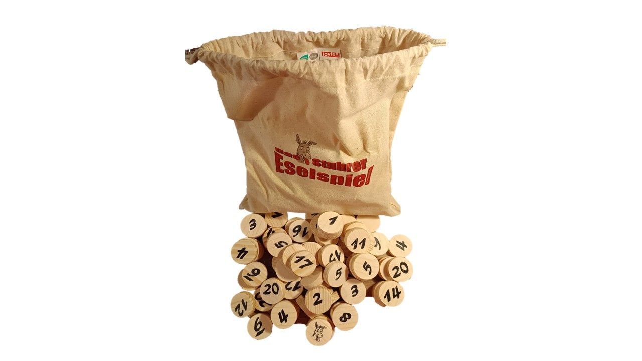 Das Stuhrer Eselspiel  mit 81 Spielsteine für 2 - 6 Spieler ~ 4 Stapel