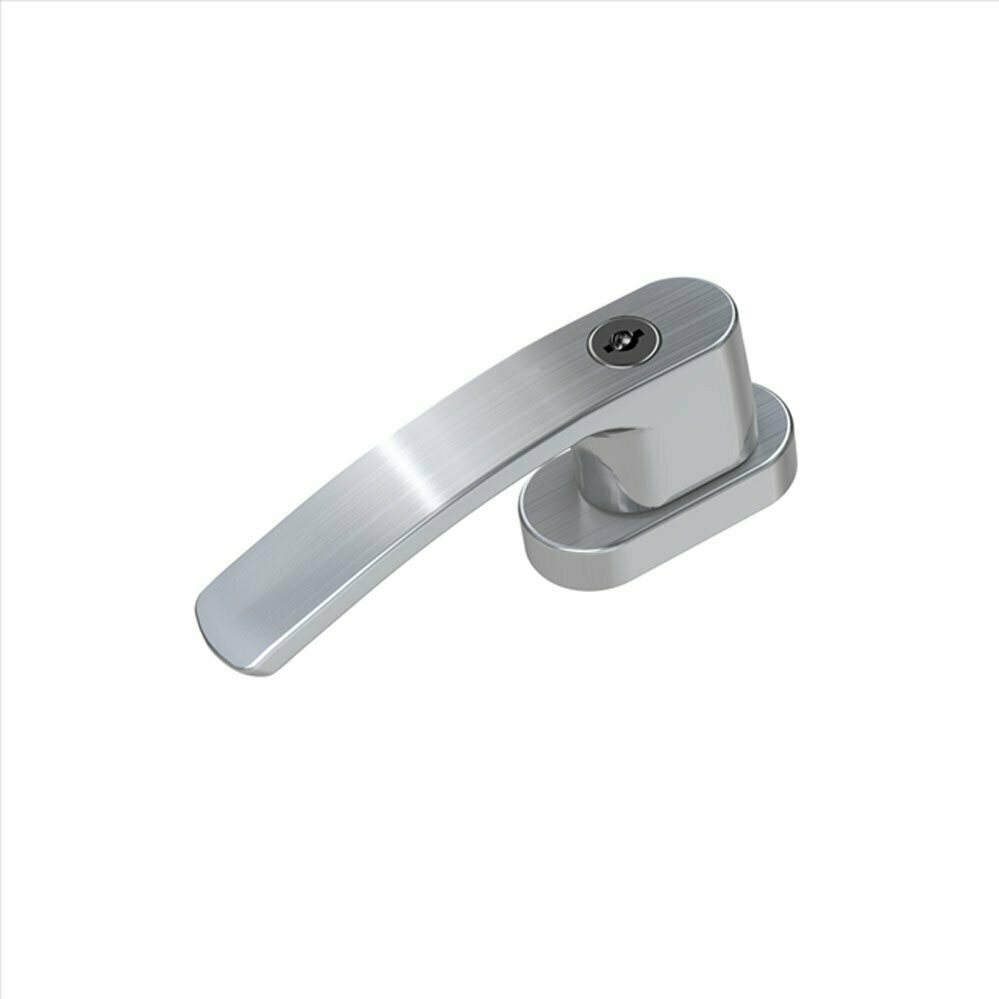 Abschließbarer Fenstergriff  EDELSTAHL, 7 x 60 mm Vierkant, mit Druckzylinder  35369