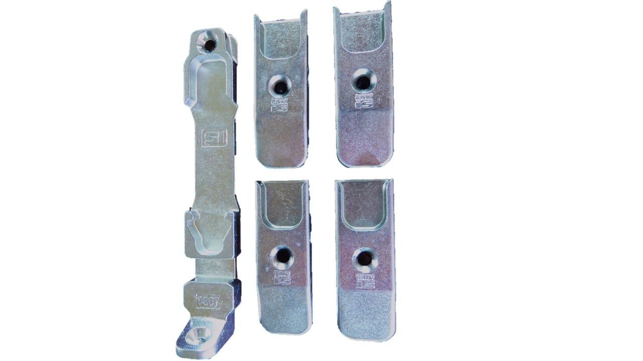 Siegenia 807 Set- 4xSchließblech, 1x Kippblech, 56 Titan Silber Typ 0807 auch A0807 für Holz Euronut