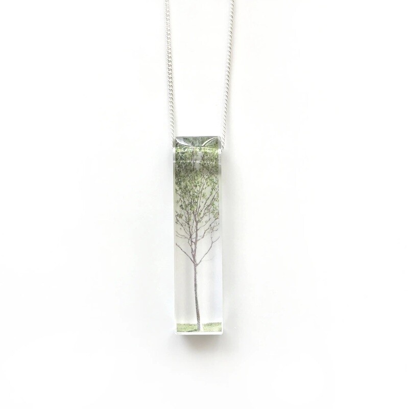 #9 Skinny Green Tree Necklace