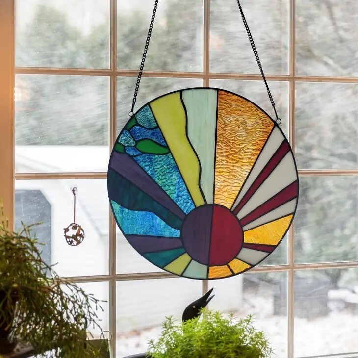 Retro Sun Stained Glass