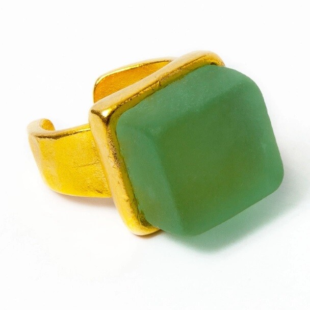 Sage Upcycled Glass Ring