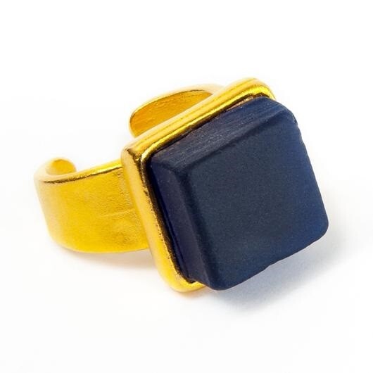 Cobalt Upcycled Glass Ring