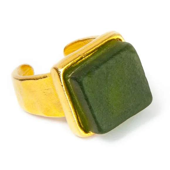 Pine Upcycled Glass Ring